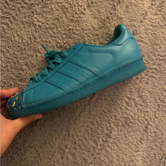 ADIDAS Pharrell Williams Superstar Super J Teal Sneakers Size 10 main image 9